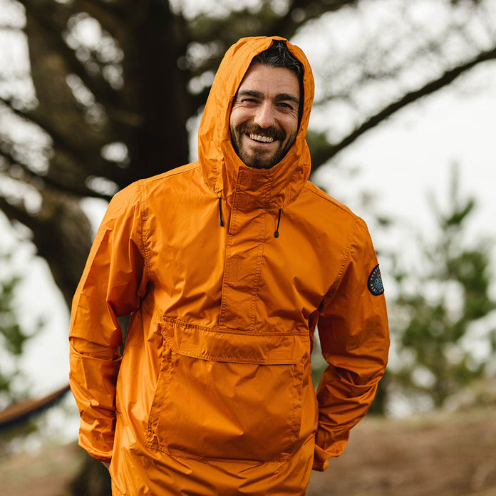 Aleutia Recycled 1/4 Zip Anorak - Sunrise Orange