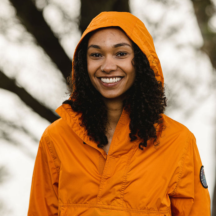 Aleutia Recycled 1/4 Zip Anorak - Sunrise Orange