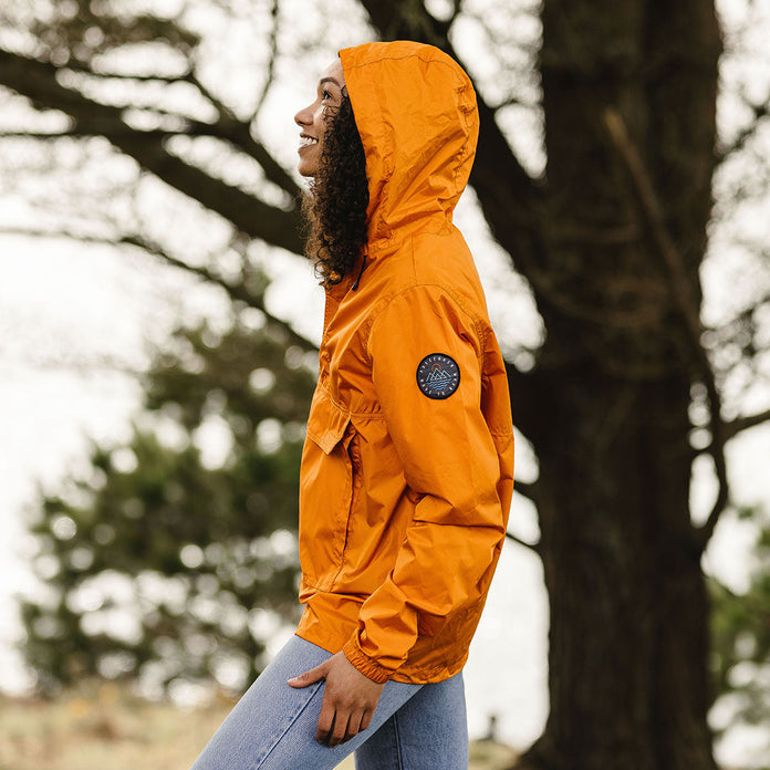 Aleutia Recycled 1/4 Zip Anorak - Sunrise Orange