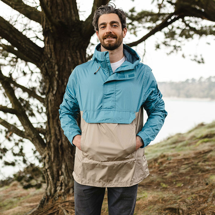 Aleutia Recycled 1/4 Zip Anorak - Larkspur Blue