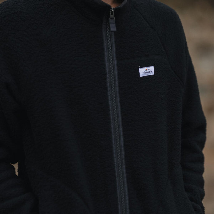 Tripper Full Zip Recycled Sherpa Fleece - Black