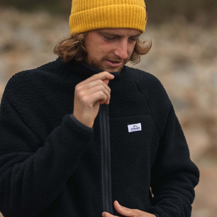 Tripper Full Zip Recycled Sherpa Fleece - Black
