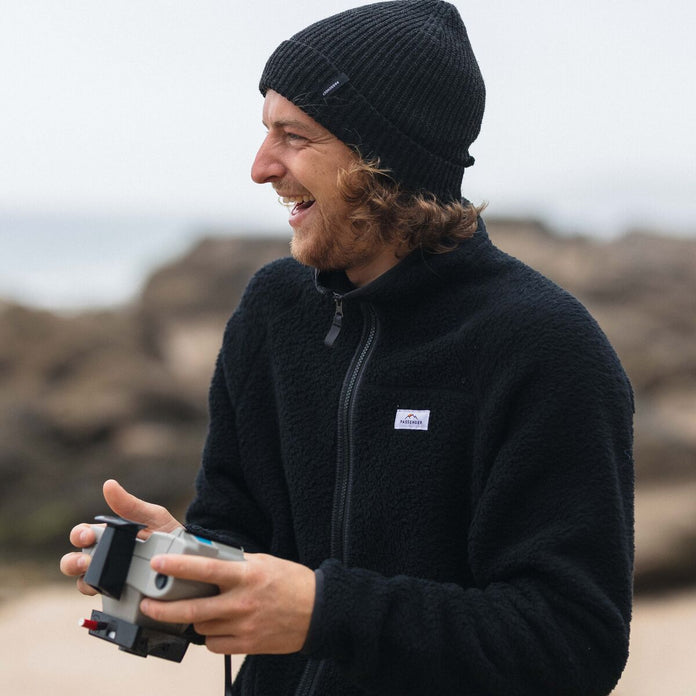 Tripper Full Zip Recycled Sherpa Fleece - Black