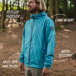 Umnak Recycled Anorak  - Larkspur Blue