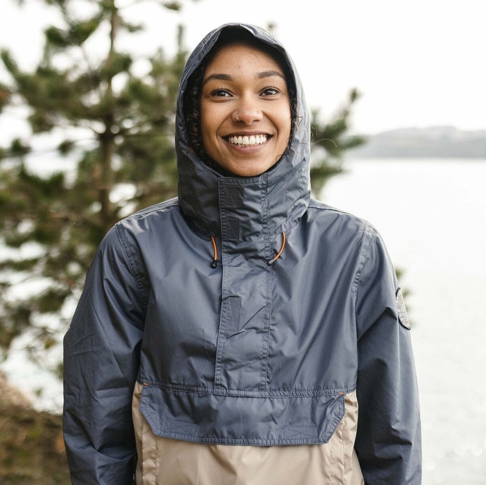 Aleutia Recycled 1/4 Zip Anorak - Turbulence Grey