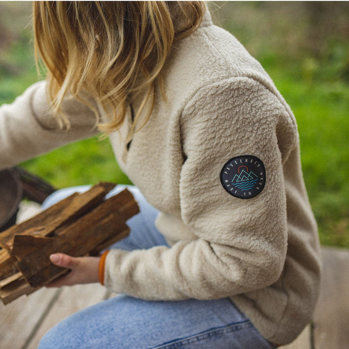 Maine Hooded Recycled Sherpa Fleece - Oatmeal