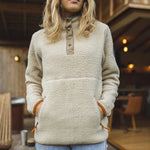 Maine Hooded Recycled Sherpa Fleece - Oatmeal
