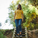 Wild & Free Recycled Cotton T-Shirt - Ochre Yellow