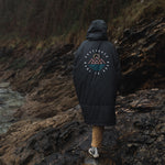 Escapism Recycled Towel Lined Changing Robe - Black