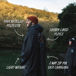 Escapism Recycled Sherpa Lined Changing Robe - Black